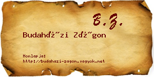 Budaházi Zágon névjegykártya